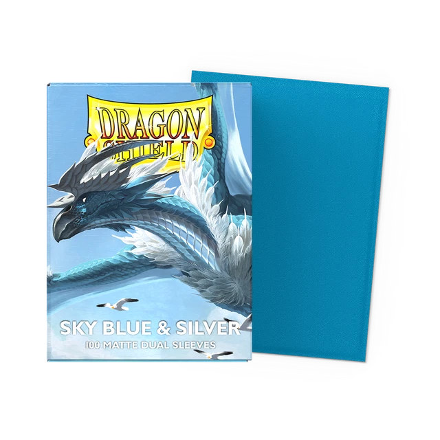 Dragon Shield Sleeves: Standard Matte Dual - Sky Blue & Silver