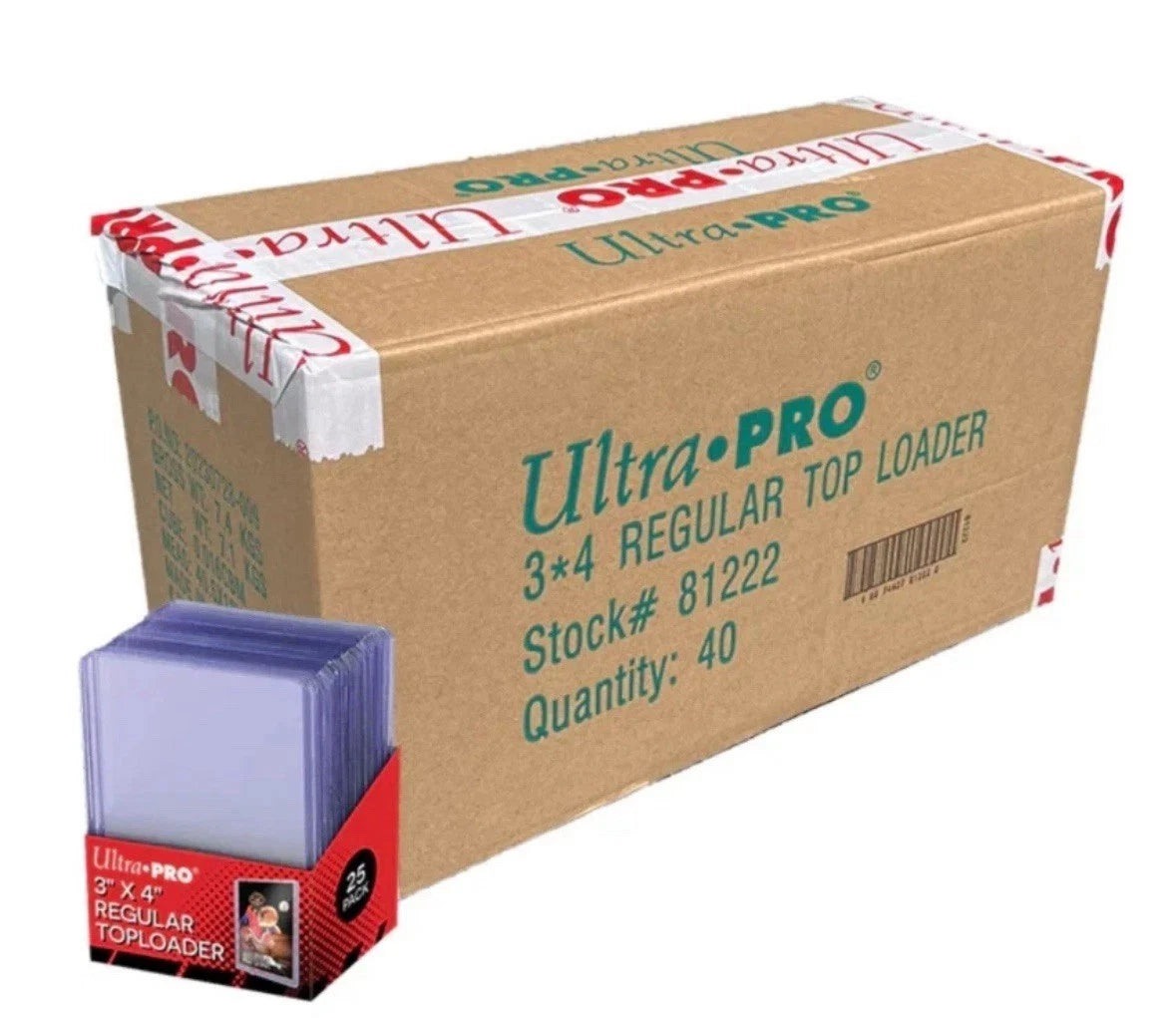 ULTRA PRO REGULAR 3X4 STANDARD TOP LOADER, 40 PACKS of 25 (1000 CT CASE)