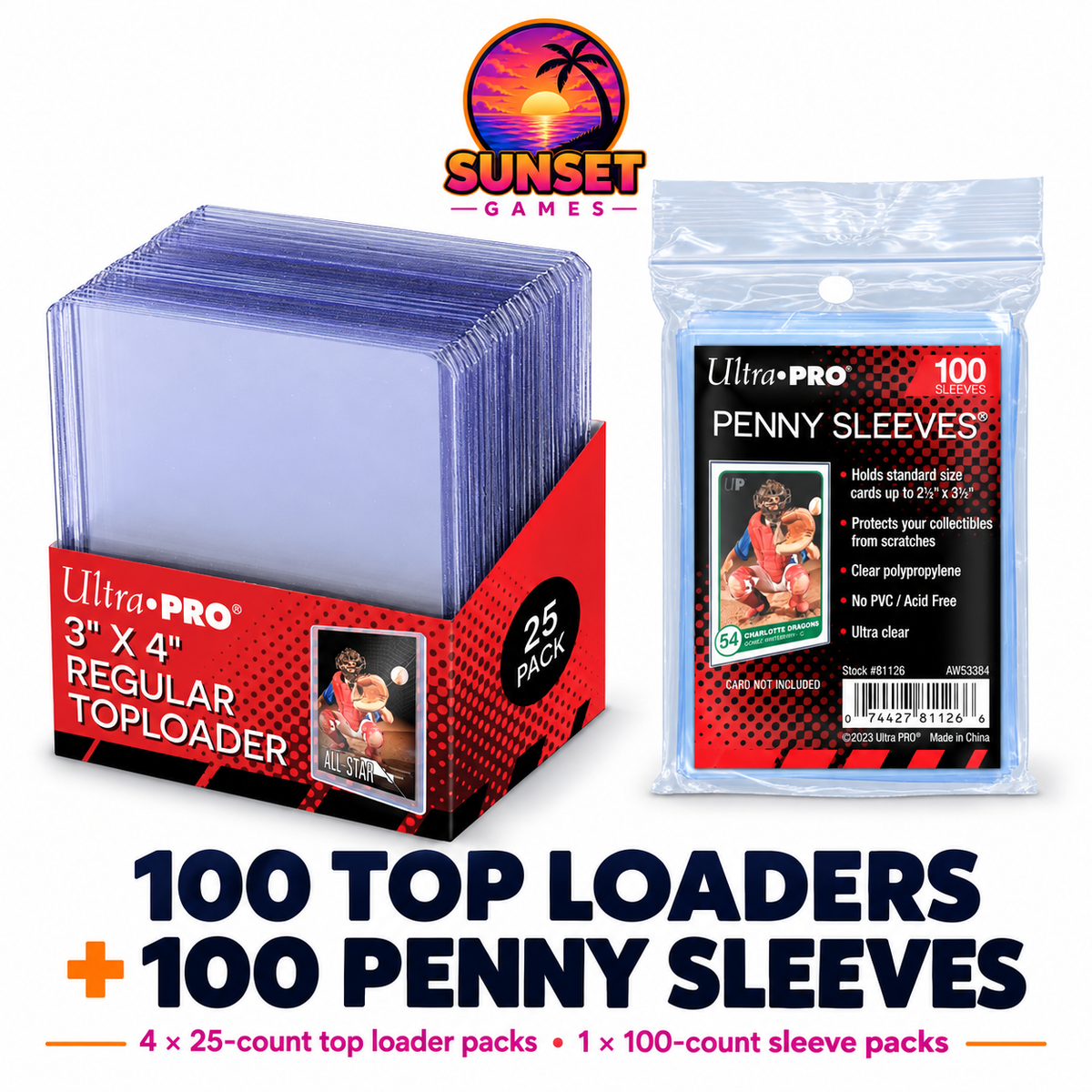 3" x 4" Clear Regular TOPLOADER® Sleeves and Soft Sleeves Bundle for Standard Size Cards (Choose Your Quantity)