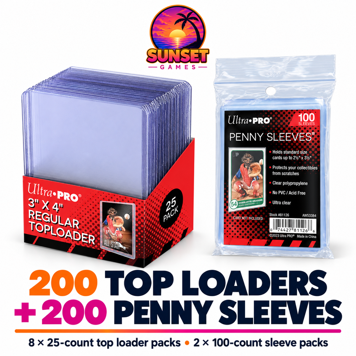 3" x 4" Clear Regular TOPLOADER® Sleeves and Soft Sleeves Bundle for Standard Size Cards (Choose Your Quantity)