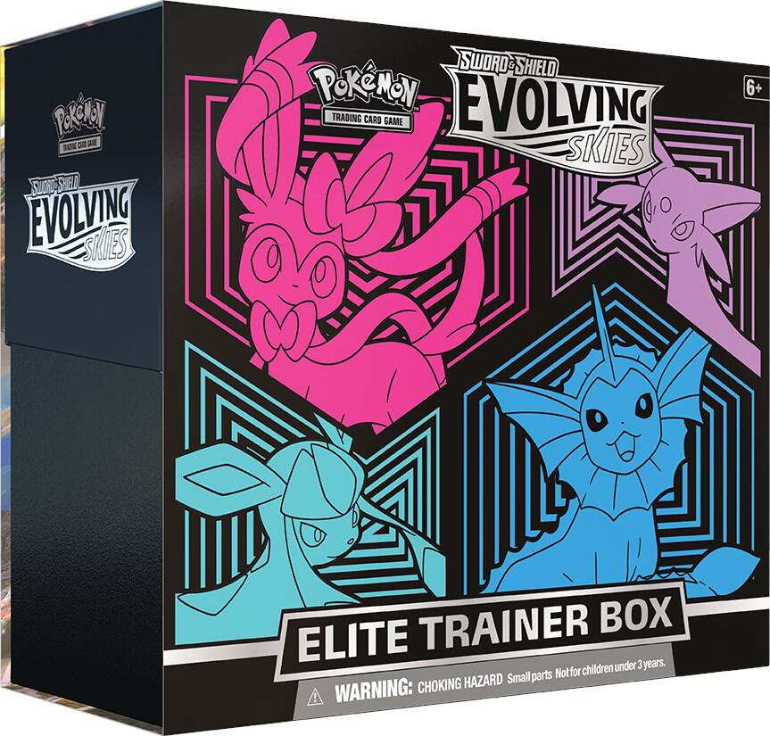 Pokémon Evolving Skies Elite Trainer Box TEAR on WRAP [Glaceon/Vaporeon/Sylveon/Espeon]