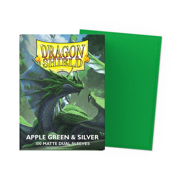 Dragon Shield Sleeves: Standard Matte Dual - Apple Green & Silver